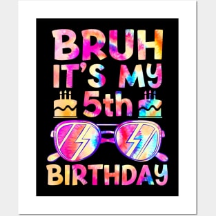 Kids Bruh Its My 5Th Birthday 5 Year Old Boy Gamer Posters and Art